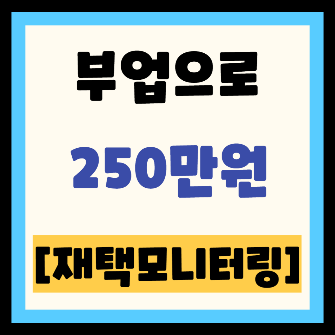 부업추천 집에서 할수있는 부업으로 월250만원 [재택 모니터링]